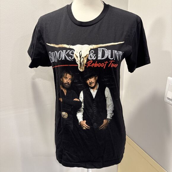 Brooks & Dunn Shirt Mens Small Black Country Concert Music Reboot Tour - Picture 1 of 6